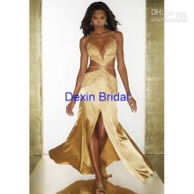 Custom Made Classic Satin Strap Evening Dress &eevning Gown