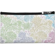 Cute Floral Vector Swirls Cosmetic Bags