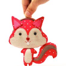 Cute vivid red squirrel clutch purse