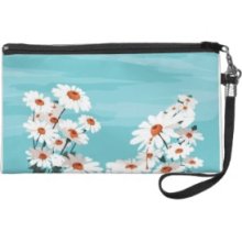 Daisies in the Breeze Wristlet Clutches