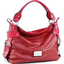 Dasein Fashion Hobo Bag Handbag Red