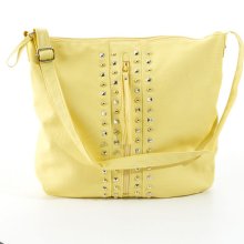 Del Mano Stud Hobo - Yellow- Yellow