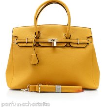 Designer Inspired Large Fashion Satchel Handbag 60589 Mustard