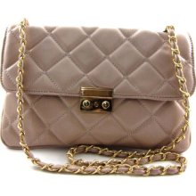 Designer Inspired Quilted Gold Chain Shoulder Bag Purse Handbag Linen +3colors