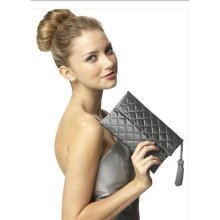 Dessy Evening Tassel Clutch Purse in Charcoal Grey