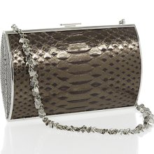 Devi Kroell Metallic Python Carlyle Clutch