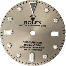 Dial - Rolex Submariner Grey Color Custom Diamond Men's Watch