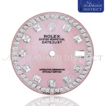 Diamond Pink Mother Of Pearl Dial For Rolex Datejust 36mm Watch