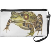 Digital illustration of Green Frog Wristlet Clutch