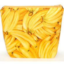 Dinosaurs and Bananas: Fun and Useful Makeup Pouch, Yellow and Brown