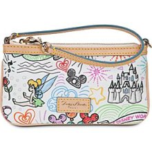 Disney Sketch Leather Wristlet by Dooney & Bourke