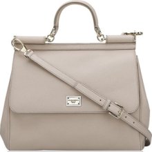 Dolce & Gabbana Miss Sicily Handbag Light Grey Taupe Purse Authentic