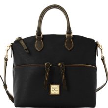 Dooney & Bourke 7S24B BL Black Double Pocket Satchel Bag