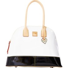 Dooney & Bourke Patent Domed Satchel - White/Black