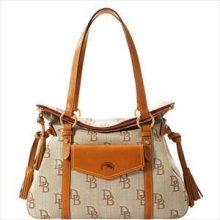 Dooney And Bourke Logo Florentine Jacquard The Smith Bag Brown