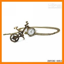 Drop Shipping 12 Pcs/lot Vintage Popular Bicycle Clock Pocket Watch