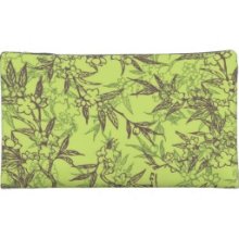 Earth Tones Floral and Foliage Makeup Bags