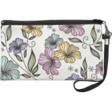 Elegant Victorian Vintage Flowers Wristlet Purses