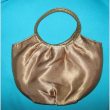 Elegant VINTAGE Copper Satin & Leather Clutch / Purse