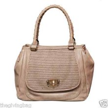 Elise Hope Woven Satchel Taupe