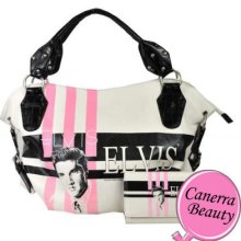 Elvis Presley Celebrity Pink 50th Collection Shoulder Hobo Purse Handbag Set