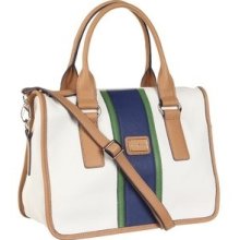 Etienne Aigner Melinda Satchel Tan White Blue Handbag Leather Green Speedy