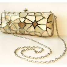 Evening clutch purse, leather clutch.