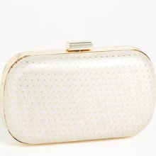 Expressions NYC Smooth Box Clutch Silver/ Gold