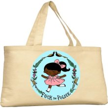 F.ck The Police Tote -African American Doll- More Colors - Canvas Bag