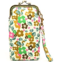 Falling flowers iPhone kisslock clutch