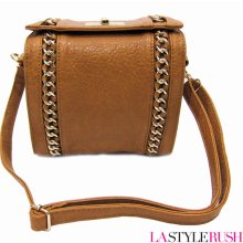 FASHâ„¢ The Motorchain Crossbody Purse in Cognac