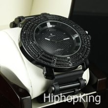 Fashion Bling All Black Crystal Stainless Steel Back Mens Cee Lo Hip Hop Watch