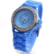 Fashion Crystal Analog Watches Silicone Quartz Women Unisex Jelly Wrist Watches