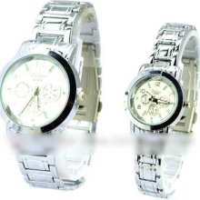 Fashion Feiwo Men's Silver Quartz Wrist Analog Steel Watch W/ Round Shaped Dial