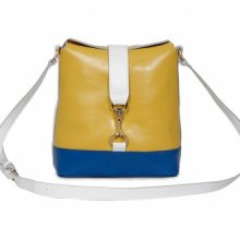 Fashion hit color cowhide bag 7009 Yellow