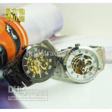 Fashion Hollow Semi-automatic Steel Belt Alloy Mechanical Wrist Watc