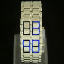 Fashion Mens Lava Samurai Led Metal Watch,b25-bl