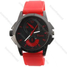 Fashion Military Pilot Men Silicone Rubber Sport Analogue Quartz Wrist Watch