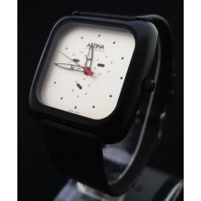 Fashion Stainless Steel Ladies Women Black Leather Wrist Watch Pw28