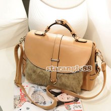 Fashion Women Girl Synthetic Leather Fur Shoulder Bag Handbag Cross-body Sa88