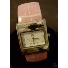 Fashionable & Fun Ladies' Quartz Pink Cuff Wristwatch