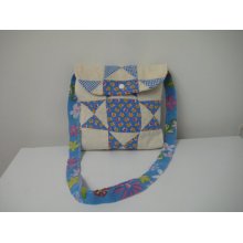 Festival Bag - Flower Power - Shoulder Strap - Quilt Block - Patchwork