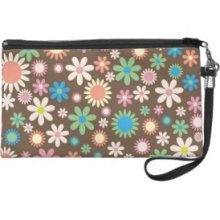 Floral Flowers Wristlet Bag