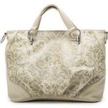 Floral Patterned Satchel Gray - One Size