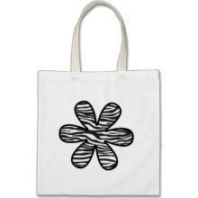 Flowers Petals Animal Print Zebra Black White Tote Bags