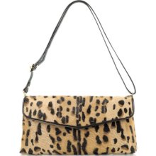 Fontanelli Designer Handbags, Calfhair Leopard Print Shoulder Bag