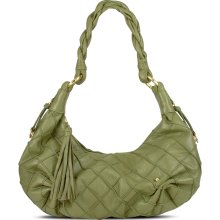 Fontanelli - Fontanelli Olive Green Quilted Nappa Leather East/West Hobo Bag