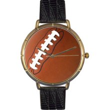 Football Lover Print Watch Unisex Gold