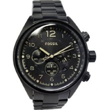 Fossil Men's Flight CH2834 Black Stainless-Steel Analog Quartz Watch with Black Dial