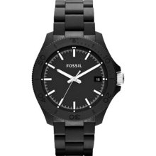 Fossil Men's Retro Traveler AM4448 Black Resin Analog Quartz Watch